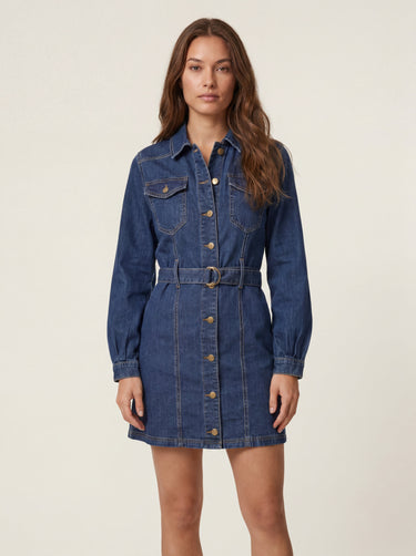 Denim Tie Waist Dress