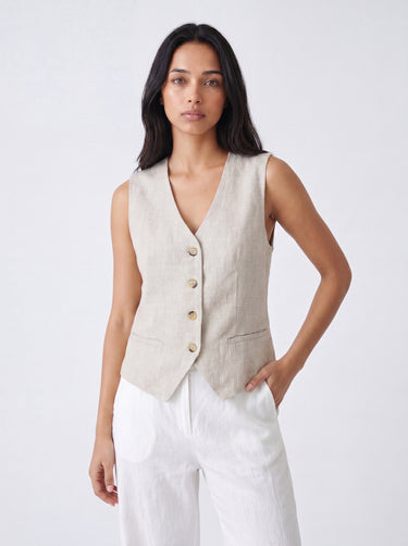 The Aurora Linen Blend Vest