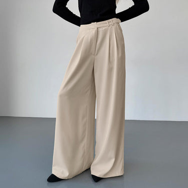 Retro Beige Pleat Pants