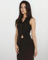 Black Vest Top