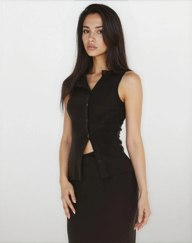 Black Vest Top