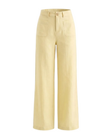 Oat wide-fit linen pants, view 7 – Moriel Heritage