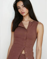 Brown Vest Top