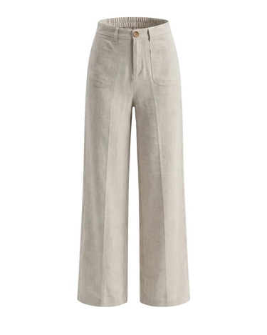 Oat wide-fit linen pants – Moriel Heritage