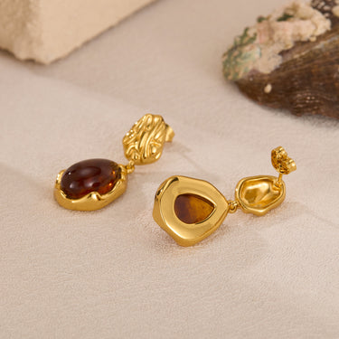 Teardrop Earrings With Gemstone-Inspired Detail