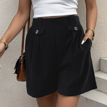 Casual Paper Bag Button Shorts
