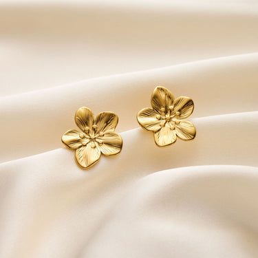 Modern Fan-Petal Flower Earrings
