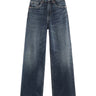Delphine Wide Leg Jeans in dark wash, flat lay on white