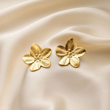 Modern Fan-Petal Flower Earrings