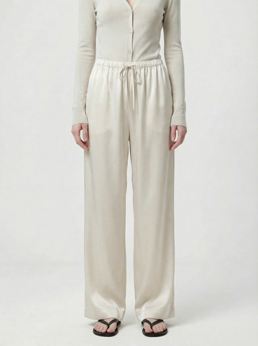 Silk Effect Tie Waist Pants