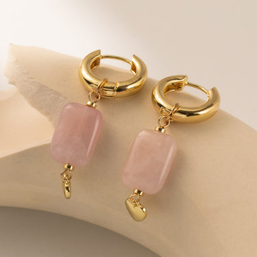 Natural Stone Heart Earrings