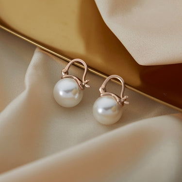 S925 Sterling Silver French Pearl Buckle Earrings