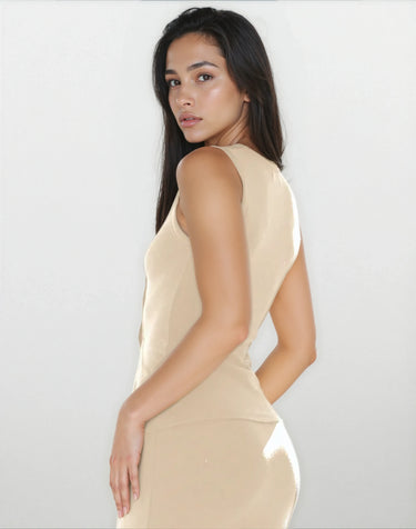 Beige Vest Top