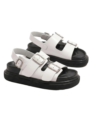 White buckled strap sandals – Moriel Heritage