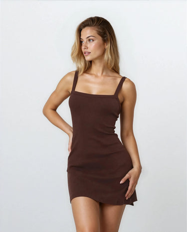 brown mini dress