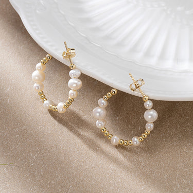 S925 Gold-Plated Pearl Earrings