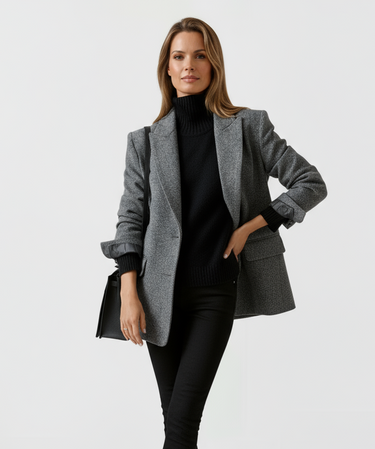 Dark Gray Womens Chic Blazer