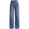 Sloane Straight Leg Jeans in blue — high-waisted straight-leg denim, product flat-lay