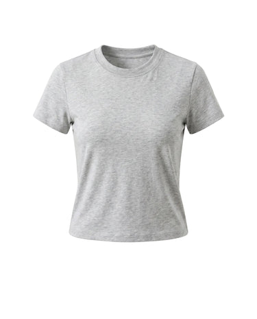 Light Gray cotton crew-neck t-shirt – Moriel Heritage