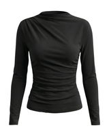 Black crew-neck top – Moriel Heritage