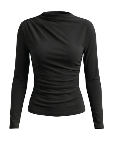 Black crew-neck top – Moriel Heritage