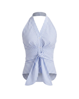 Blue crew-neck top – Moriel Heritage
