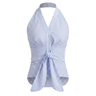 Blue crew-neck top – Moriel Heritage