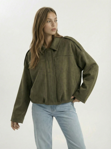 Astor Faux Suede Bomber Jacket