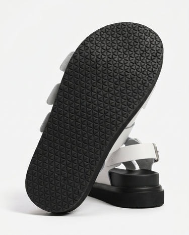 White strap sandals, cushioned sole detail – Moriel Heritage