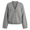 Gray chunky knit cardigan with button front – Moriel Heritage