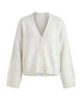 White chunky knit cardigan with button front – Moriel Heritage