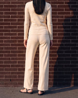 Amarie Set in cream — back view on model showing the wide-leg trousers