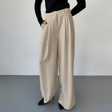 Retro Beige Pleat Pants