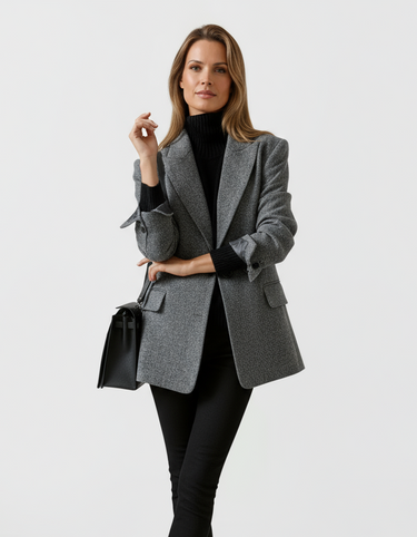 Dark Gray Womens Chic Blazer