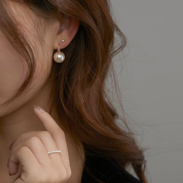 S925 Sterling Silver French Pearl Buckle Earrings