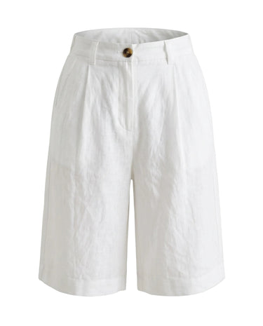 White tailored linen shorts – Moriel Heritage