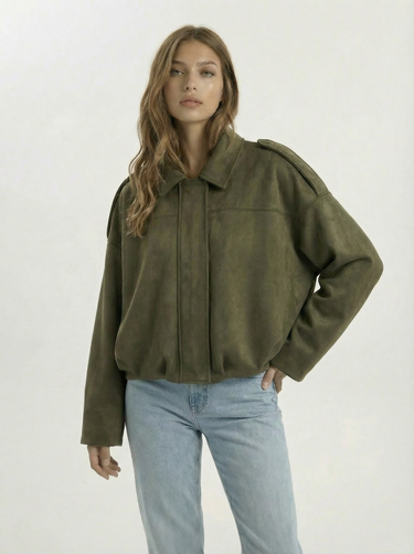 Astor Faux Suede Bomber Jacket