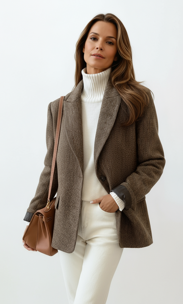 Brown Womens Chic Blazer