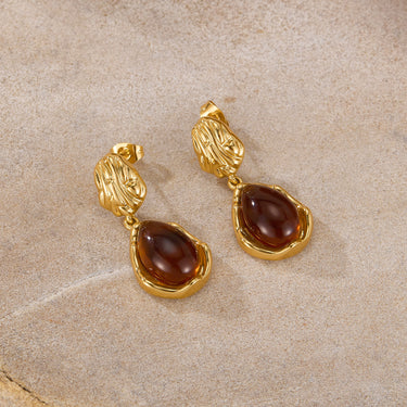 Teardrop Earrings With Gemstone-Inspired Detail