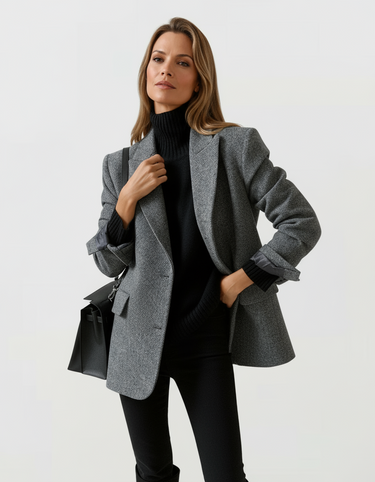 Dark Gray Womens Chic Blazer