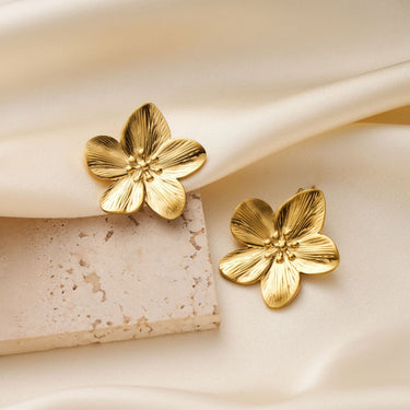 Modern Fan-Petal Flower Earrings