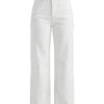 Cali Jean in white, flat-lay of the high-rise wide-leg denim jeans with five-pocket styling and a straight full-length hem