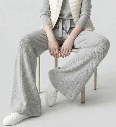 Wide Leg Knit Trousers