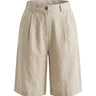 Linen-colour tailored linen shorts – Moriel Heritage
