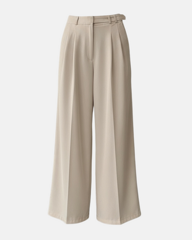Retro Beige Pleat Pants