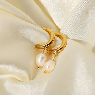 Pearl Gold Stainless Steel Earrings