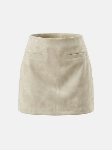 Retro Suede Look Mini Skirt