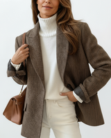 Brown Womens Chic Blazer