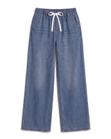 Isla Stretch Denim Jeans in Medium Blue, flat lay