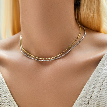 Silver Round Pendant Choker